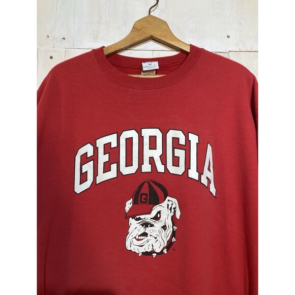 Champion Georgia Bulldogs Crewneck Sweatshirt Men’s 3XL Red Fleece Lined UGA - Picture 2 of 5